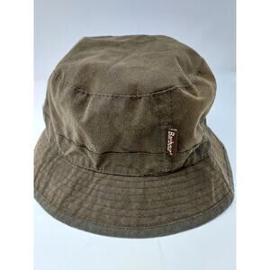 Barbour Bucket Hat Waxed Cotton Women M Green